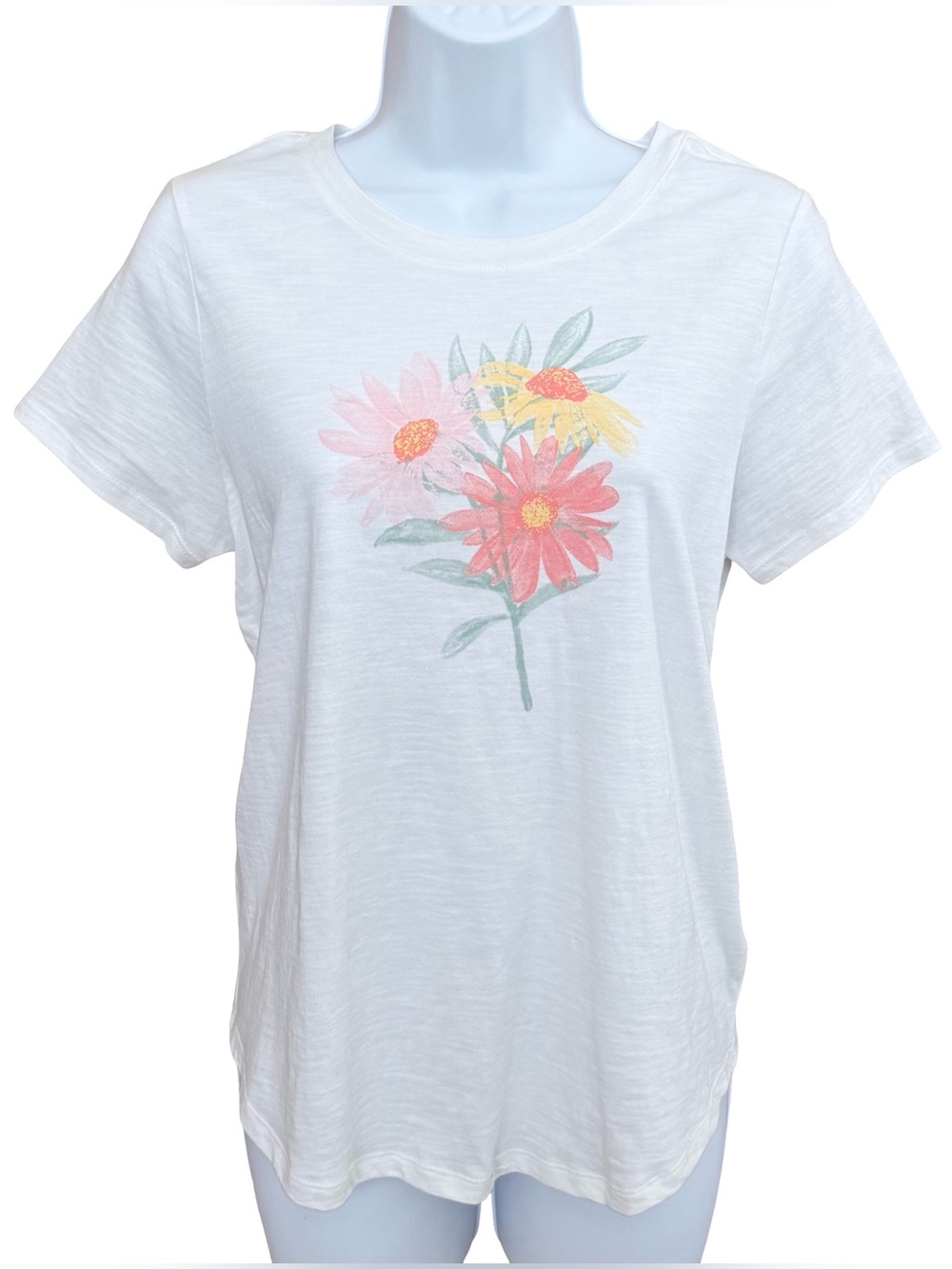Old Navy Daisy Bouquet Watercolor Tee Cottagecore Boho Retro Wildflower Indie